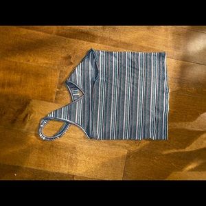 halter neck striped american eagle tank